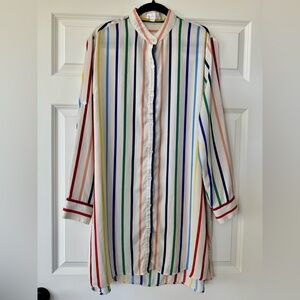 Summersalt The Short Effortless Shirtdress Coverup in Rainbow Stripes L/XL?